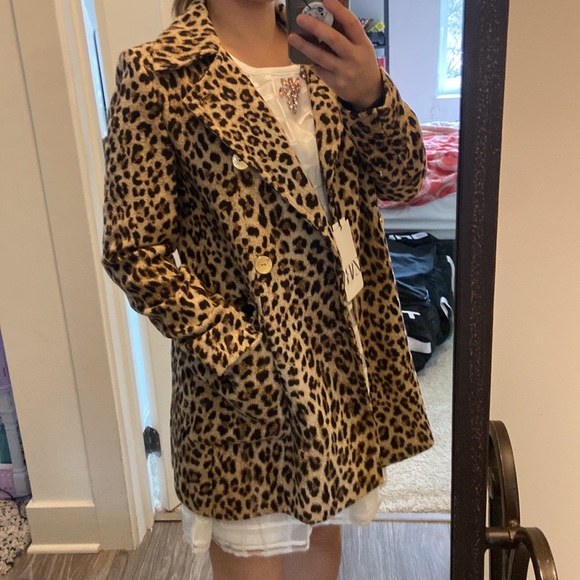 Zara leopard double button jacket. Xs - Picture 12 of 13